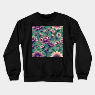 Purple Flowers Crewneck Sweatshirt